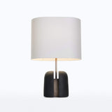 Modern Madoc Resin Table Lamp with Fabric Shade for Bedside and Living Room Decor