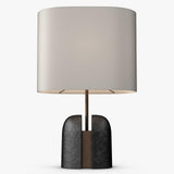 Modern Madoc Resin Table Lamp with Fabric Shade for Bedside and Living Room Decor