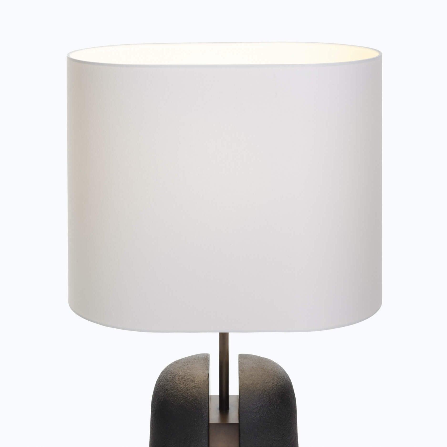 Modern Madoc Resin Table Lamp with Fabric Shade for Bedside and Living Room Decor