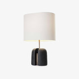 Modern Madoc Resin Table Lamp with Fabric Shade for Bedside and Living Room Decor