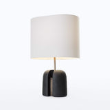 Modern Madoc Resin Table Lamp with Fabric Shade for Bedside and Living Room Decor