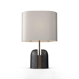 Modern Madoc Resin Table Lamp with Fabric Shade for Bedside and Living Room Decor
