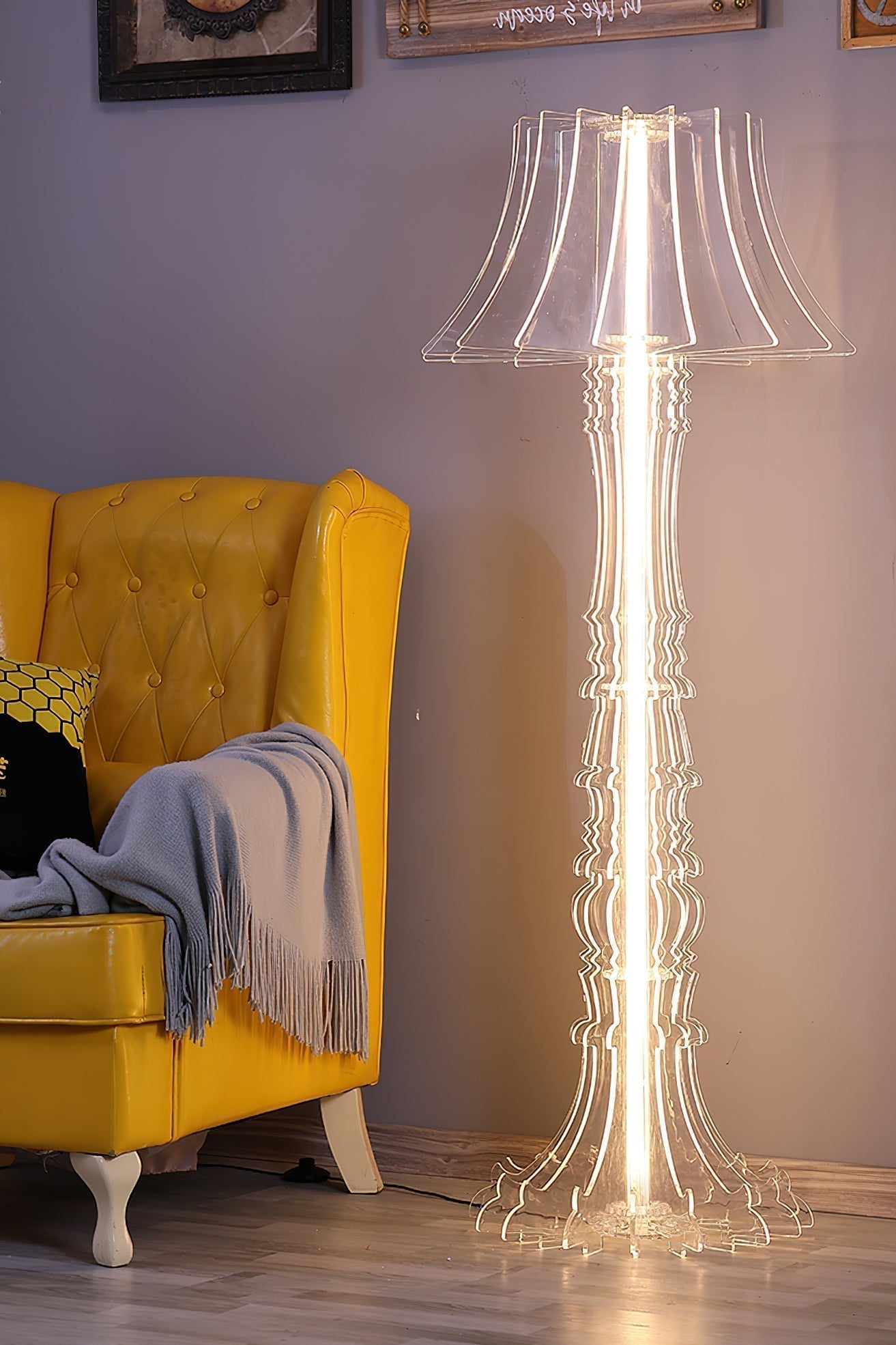 Josephine Contemporary Acrylic LED Table and Floor Lamp for Ambient Home Lighting