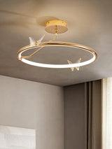 Enchanting Crystal Butterfly Flush Mount Ceiling Light for Bedroom and Living Room