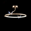 Enchanting Crystal Butterfly Flush Mount Ceiling Light for Bedroom and Living Room