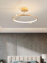 Enchanting Crystal Butterfly Flush Mount Ceiling Light for Bedroom and Living Room