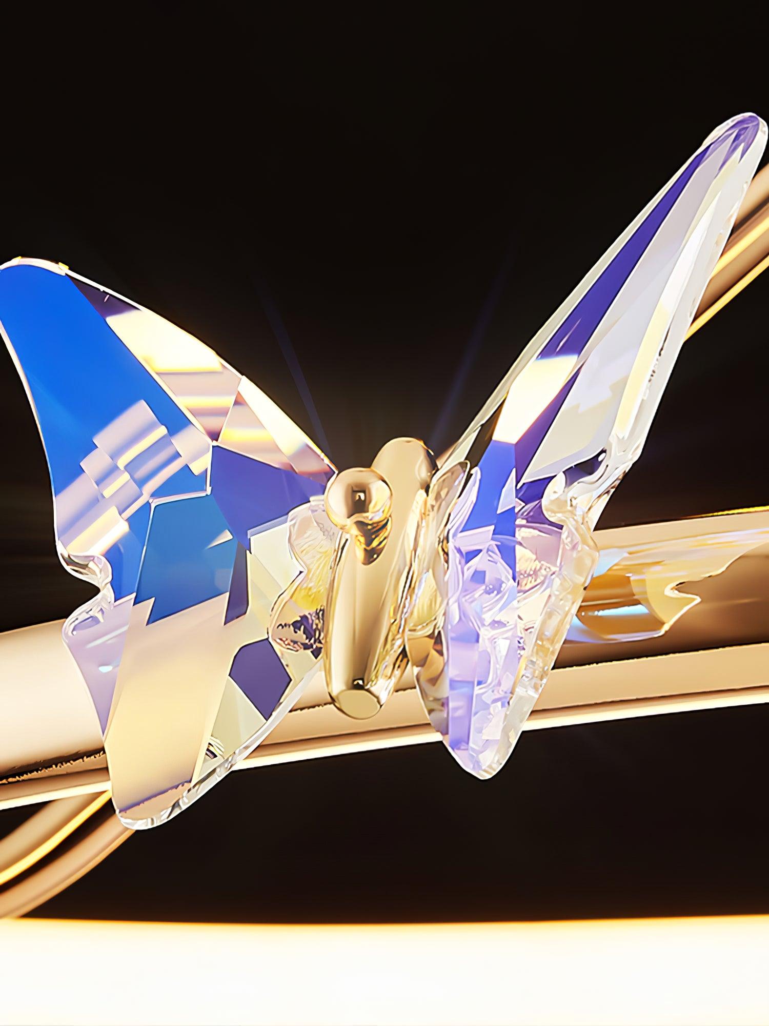 Enchanting Crystal Butterfly Flush Mount Ceiling Light for Bedroom and Living Room