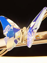 Enchanting Crystal Butterfly Flush Mount Ceiling Light for Bedroom and Living Room