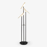 Magpie Perch LED Bird Floor Lamp Modern Minimalist Standing Torchiere Light Gold and Black