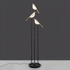 Magpie Perch LED Bird Floor Lamp Modern Minimalist Standing Torchiere Light Gold and Black