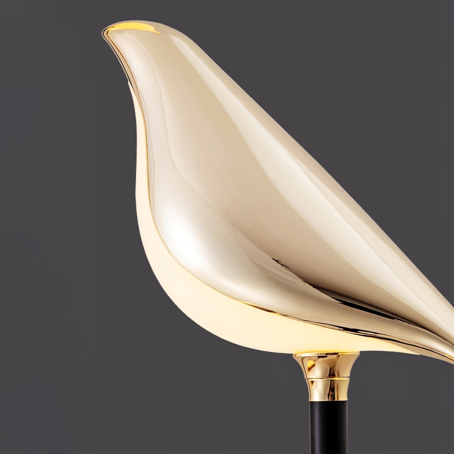 Magpie Perch LED Bird Floor Lamp Modern Minimalist Standing Torchiere Light Gold and Black