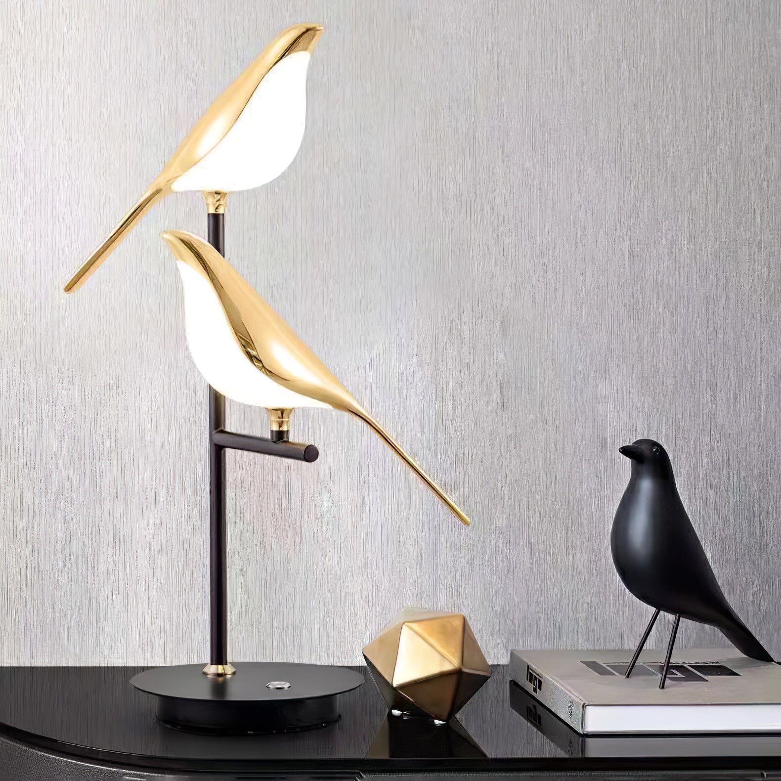 Modern Bird Perch LED Table Lamp for Home Office and Bedside Decor