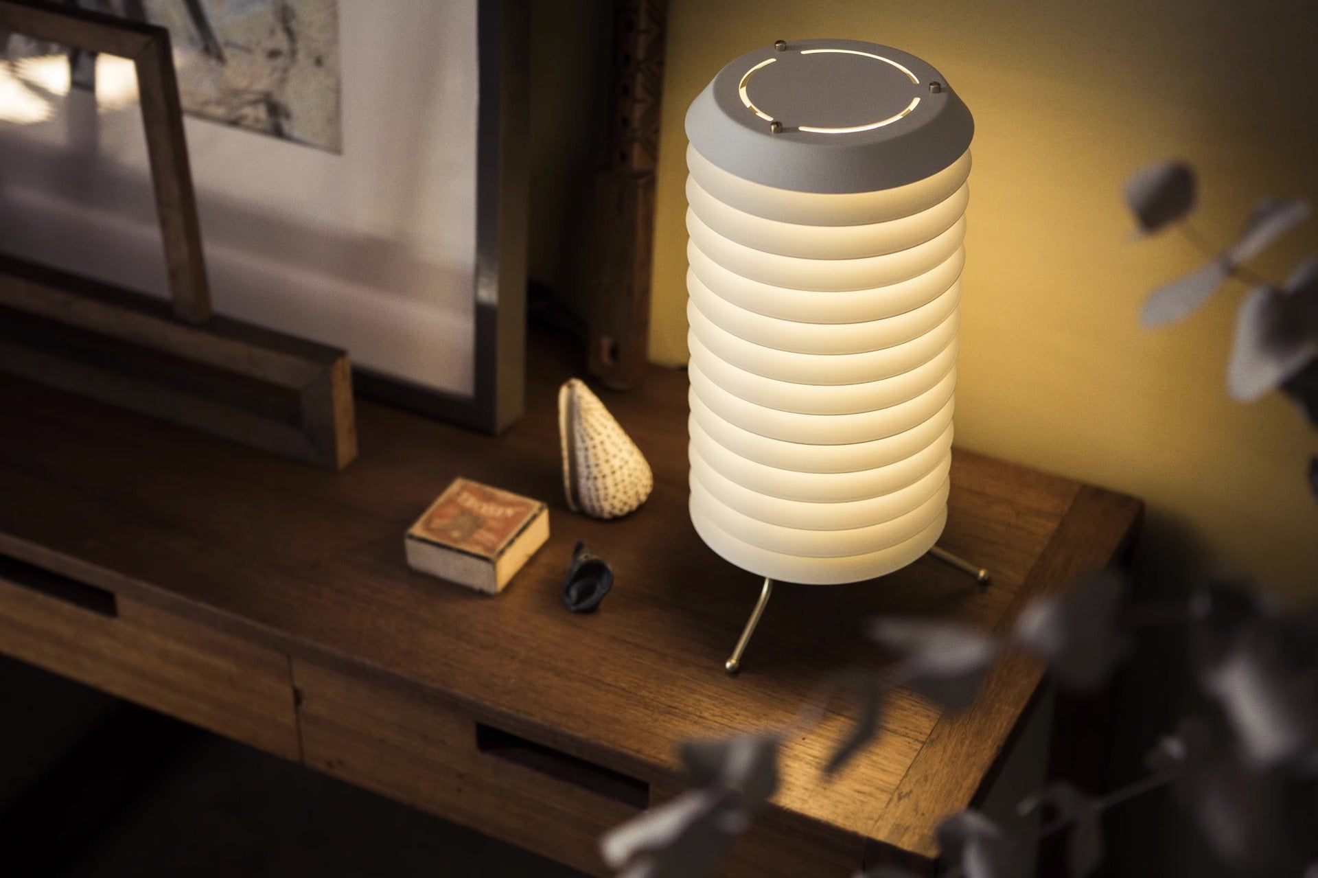 Architectural Baltic Tower Metal Desk Lamp Stacked Disk Design for Modern Bedroom