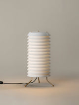 Architectural Baltic Tower Metal Desk Lamp Stacked Disk Design for Modern Bedroom