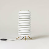 Architectural Baltic Tower Metal Desk Lamp Stacked Disk Design for Modern Bedroom