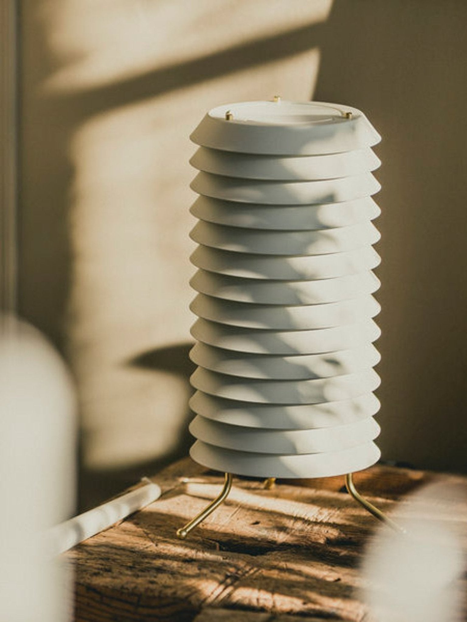 Architectural Baltic Tower Metal Desk Lamp Stacked Disk Design for Modern Bedroom