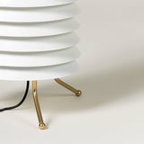 Architectural Baltic Tower Metal Desk Lamp Stacked Disk Design for Modern Bedroom