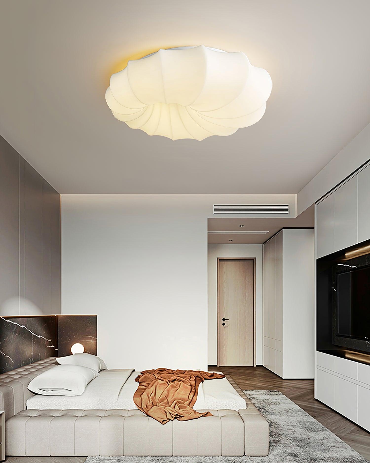 Malibu Modern Minimalist LED Ceiling Lamp White Metal Flush Mount Overhead Lighting