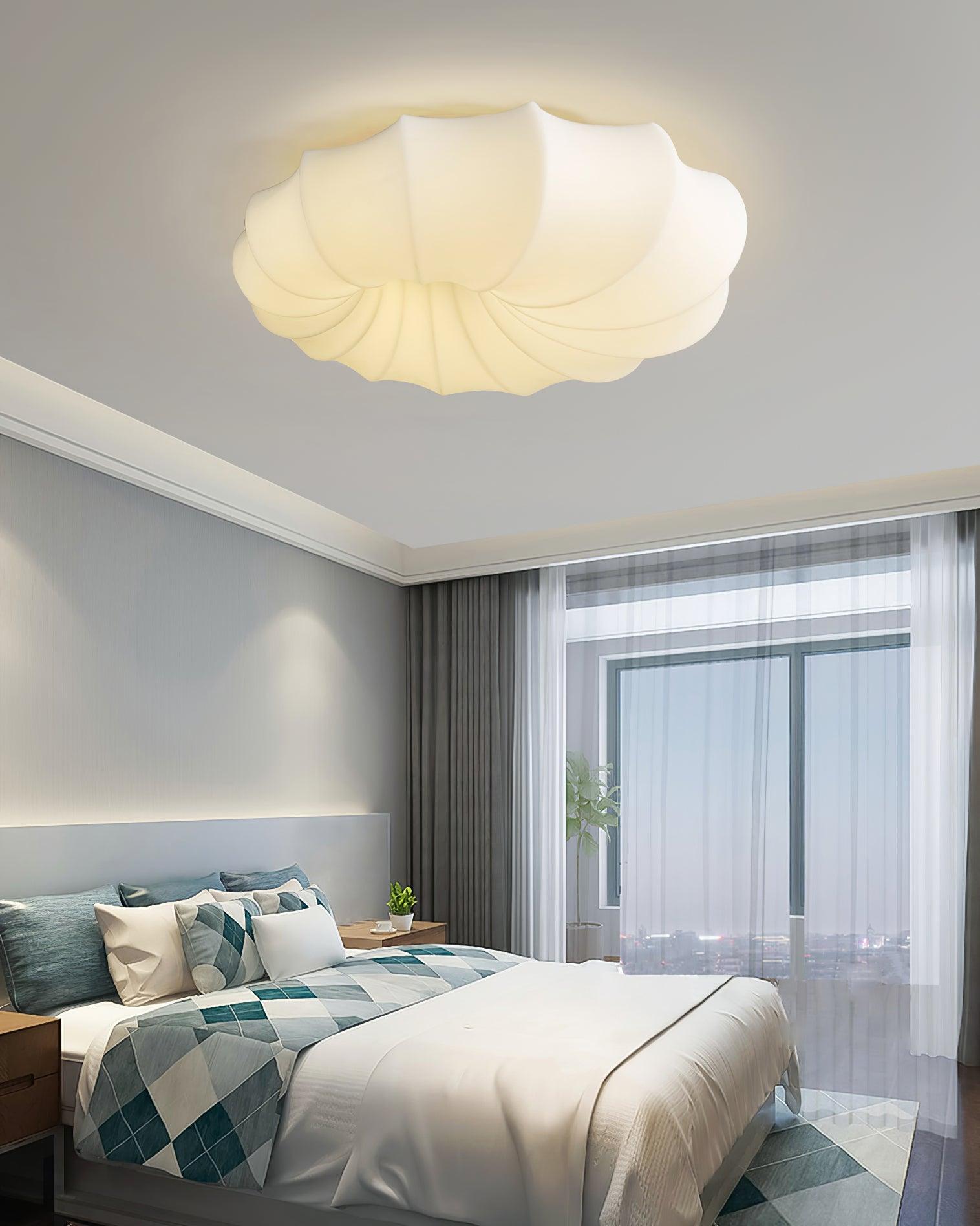 Malibu Modern Minimalist LED Ceiling Lamp White Metal Flush Mount Overhead Lighting