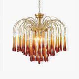 Elegant Crystal Glass Gasolier Chandelier in Brass Finish for Dining Room Lighting