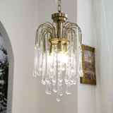 Elegant Crystal Glass Gasolier Chandelier in Brass Finish for Dining Room Lighting