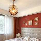 Elegant Crystal Glass Gasolier Chandelier in Brass Finish for Dining Room Lighting
