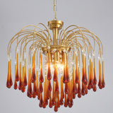 Elegant Crystal Glass Gasolier Chandelier in Brass Finish for Dining Room Lighting