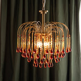 Elegant Crystal Glass Gasolier Chandelier in Brass Finish for Dining Room Lighting