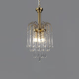 Elegant Crystal Glass Gasolier Chandelier in Brass Finish for Dining Room Lighting