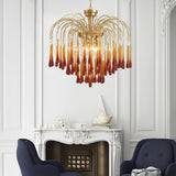 Elegant Crystal Glass Gasolier Chandelier in Brass Finish for Dining Room Lighting