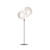 Manta Contemporary Free Standing Floor Lamp with Dual Fabric Shades and Swivel Joints
