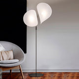 Manta Contemporary Free Standing Floor Lamp with Dual Fabric Shades and Swivel Joints