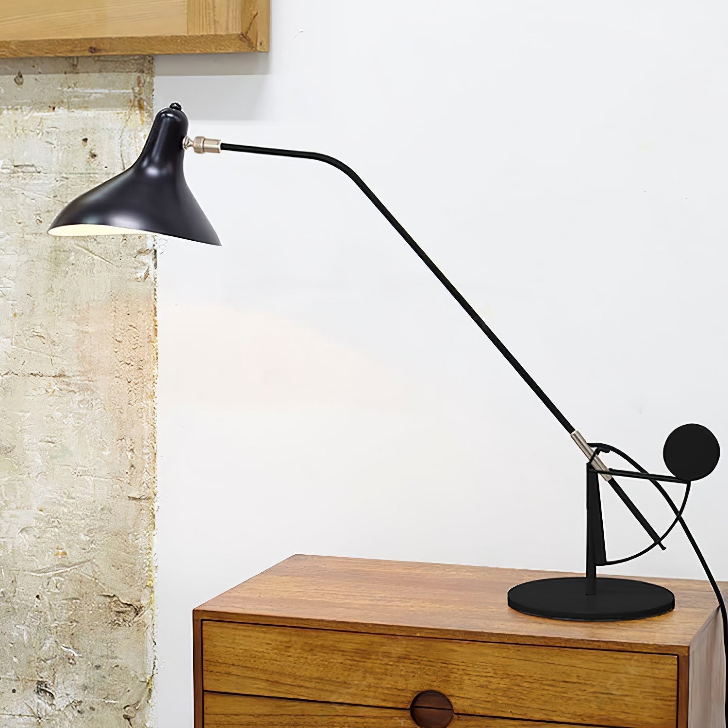 Modern Mantis Arm Table Lamp Minimalist Black Metal Desk Light for Living Room