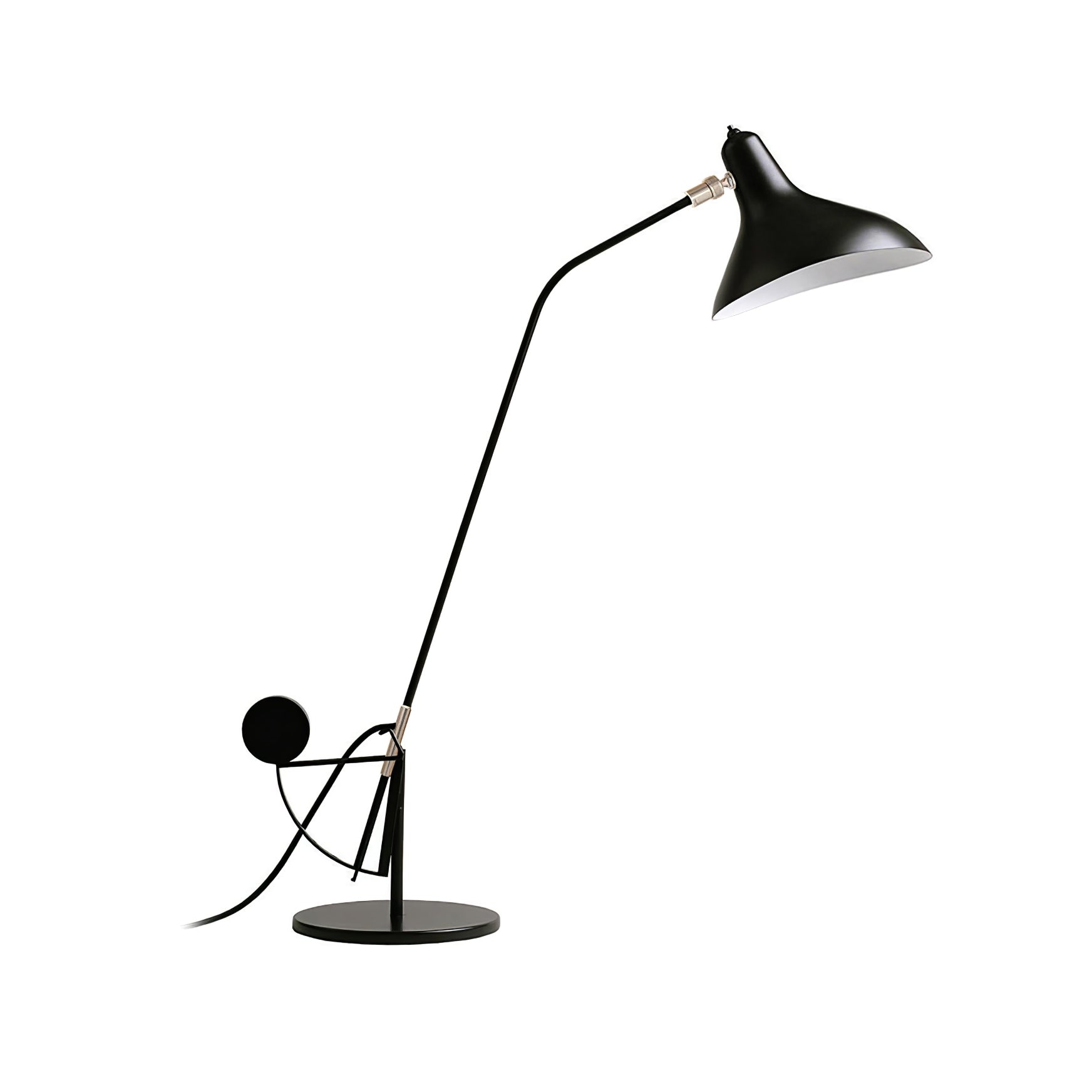 Modern Mantis Arm Table Lamp Minimalist Black Metal Desk Light for Living Room