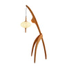 Mantis Wood Sculptural Floor Lamp with Silk Shade for Modern Ambient Living Room Lighting