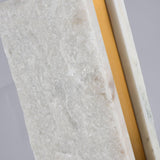 Elegant Marble and Brass Bedside Nightstand Table Lamp with Fabric Shade