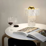Modern Marble Aura LED Table Lamp for Nightstand and Living Room Ambient Lighting