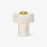 Modern Marble Aura LED Table Lamp for Nightstand and Living Room Ambient Lighting