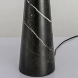 Modern Marble Geometric Base Table Lamp with Gold Shade for Bedside and Reading