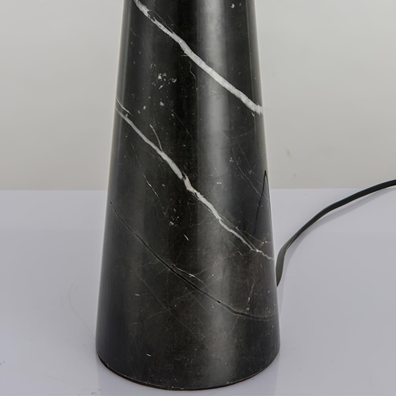 Modern Marble Geometric Base Table Lamp with Gold Shade for Bedside and Reading