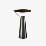 Modern Marble Geometric Base Table Lamp with Gold Shade for Bedside and Reading