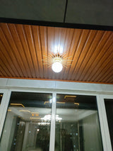 Modern Brass Gold Flush Mount Ceiling Light with Frosted Glass Globe Shade