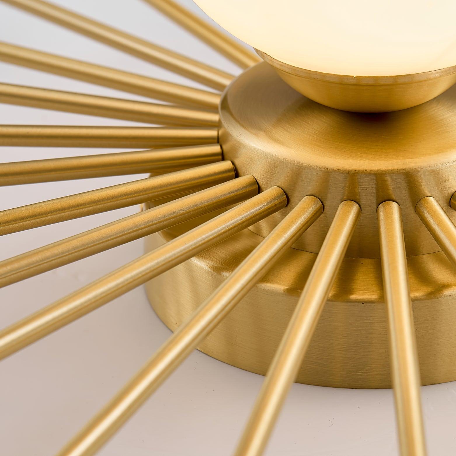 Modern Brass Gold Flush Mount Ceiling Light with Frosted Glass Globe Shade