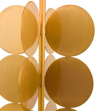 Sculptural Gold Metal Circle Table Lamp with Marble Base and White Fabric Shade for Modern Decor
