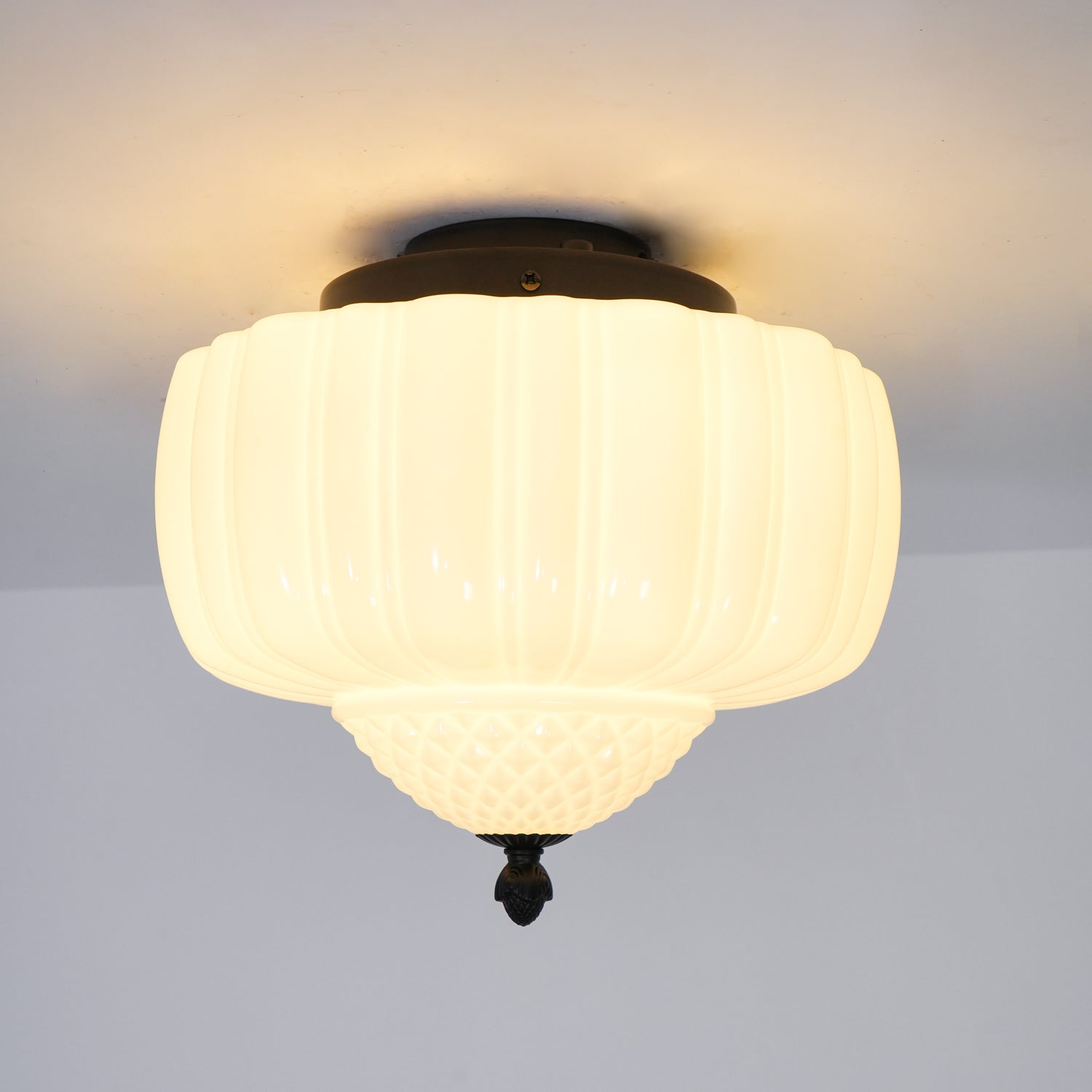 Marlo Contemporary Metal and Glass Flush Mount Ceiling Light for Modern Interiors