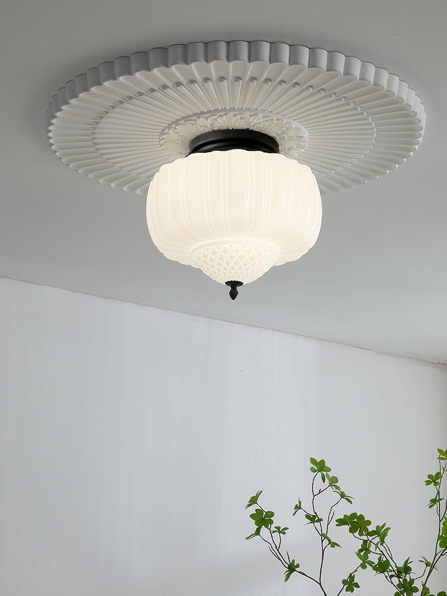 Marlo Contemporary Metal and Glass Flush Mount Ceiling Light for Modern Interiors