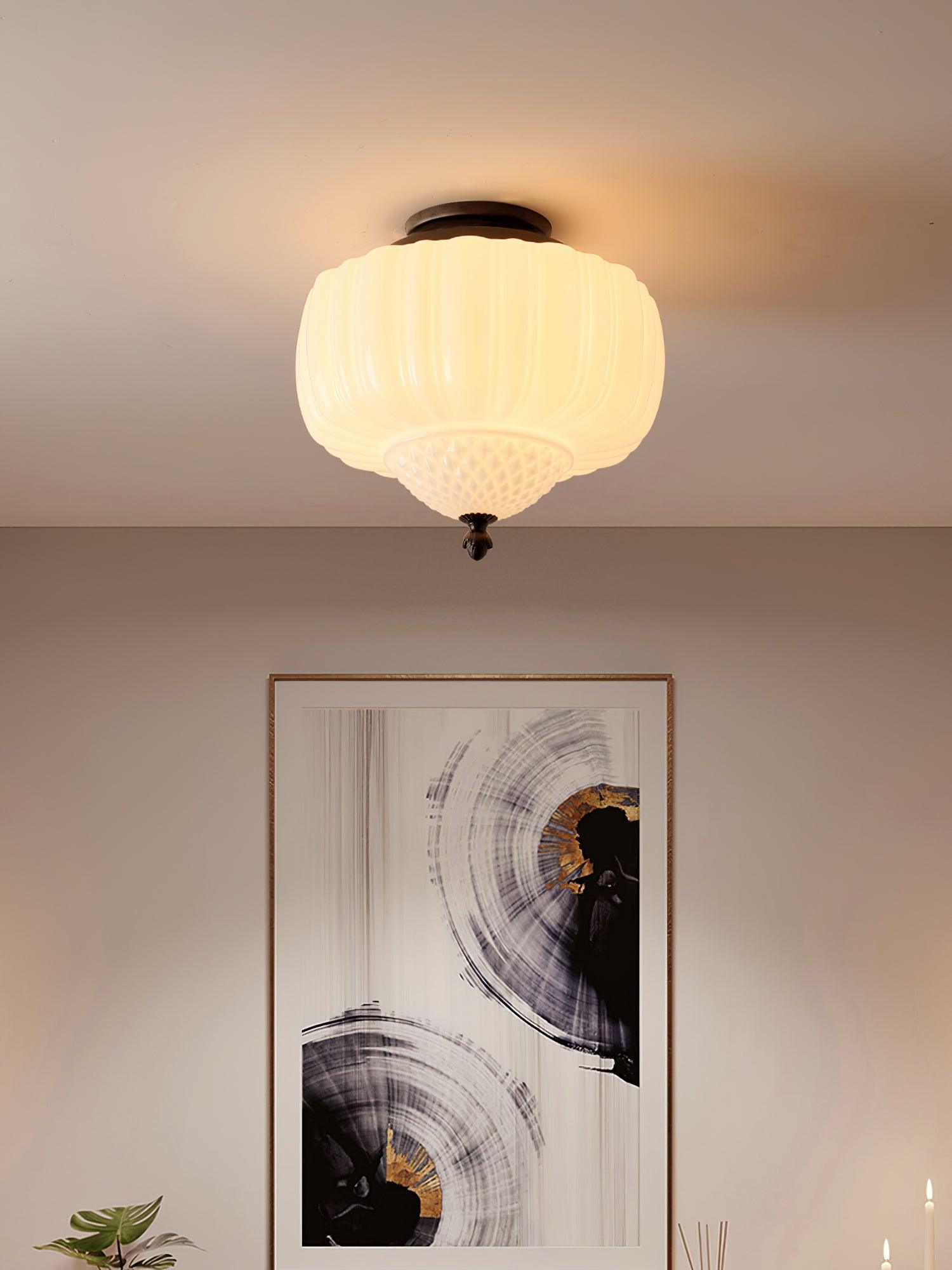 Marlo Contemporary Metal and Glass Flush Mount Ceiling Light for Modern Interiors