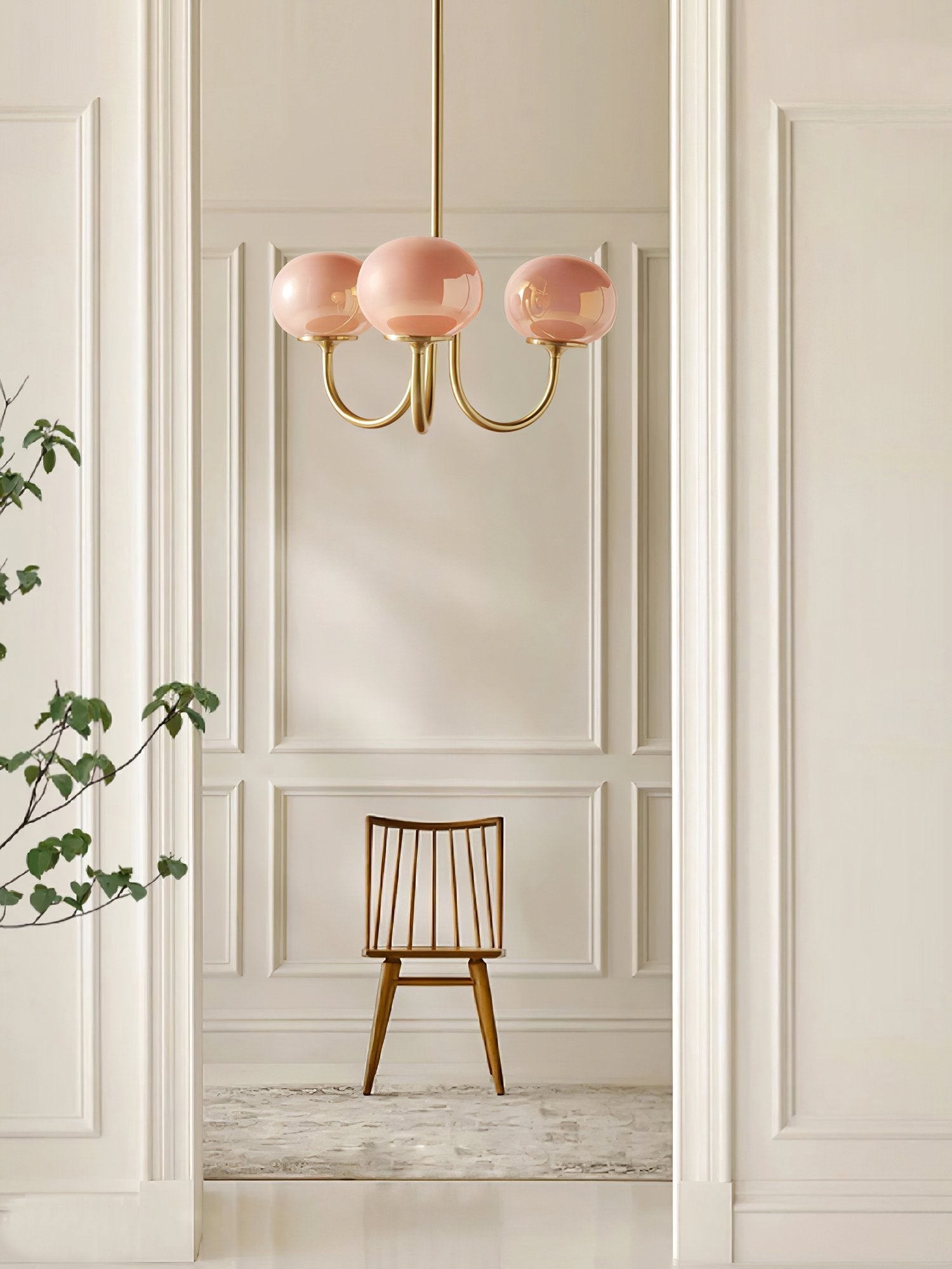 modern-marshmallow-pink-glass-pendant-light-gold-finish-ceiling-chandelier-lighting