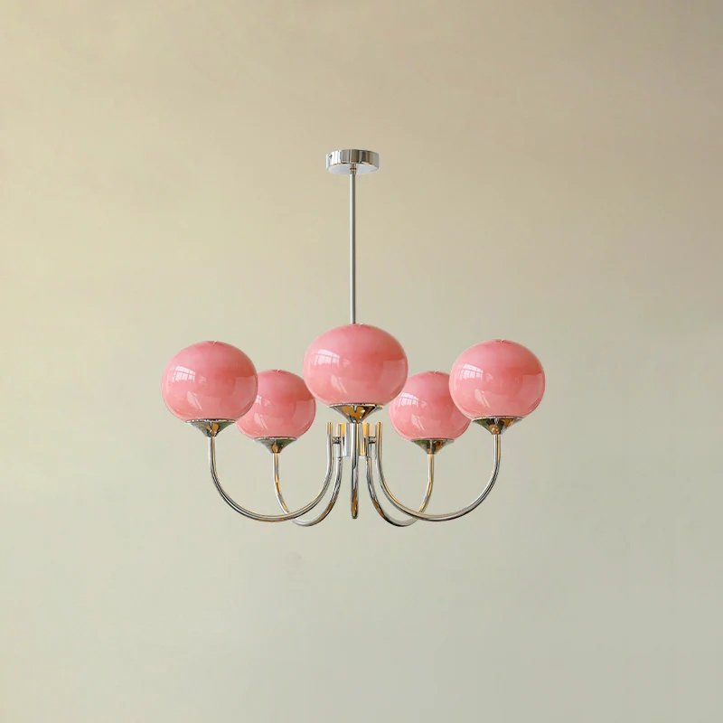 modern-marshmallow-pink-glass-pendant-light-gold-finish-ceiling-chandelier-lighting