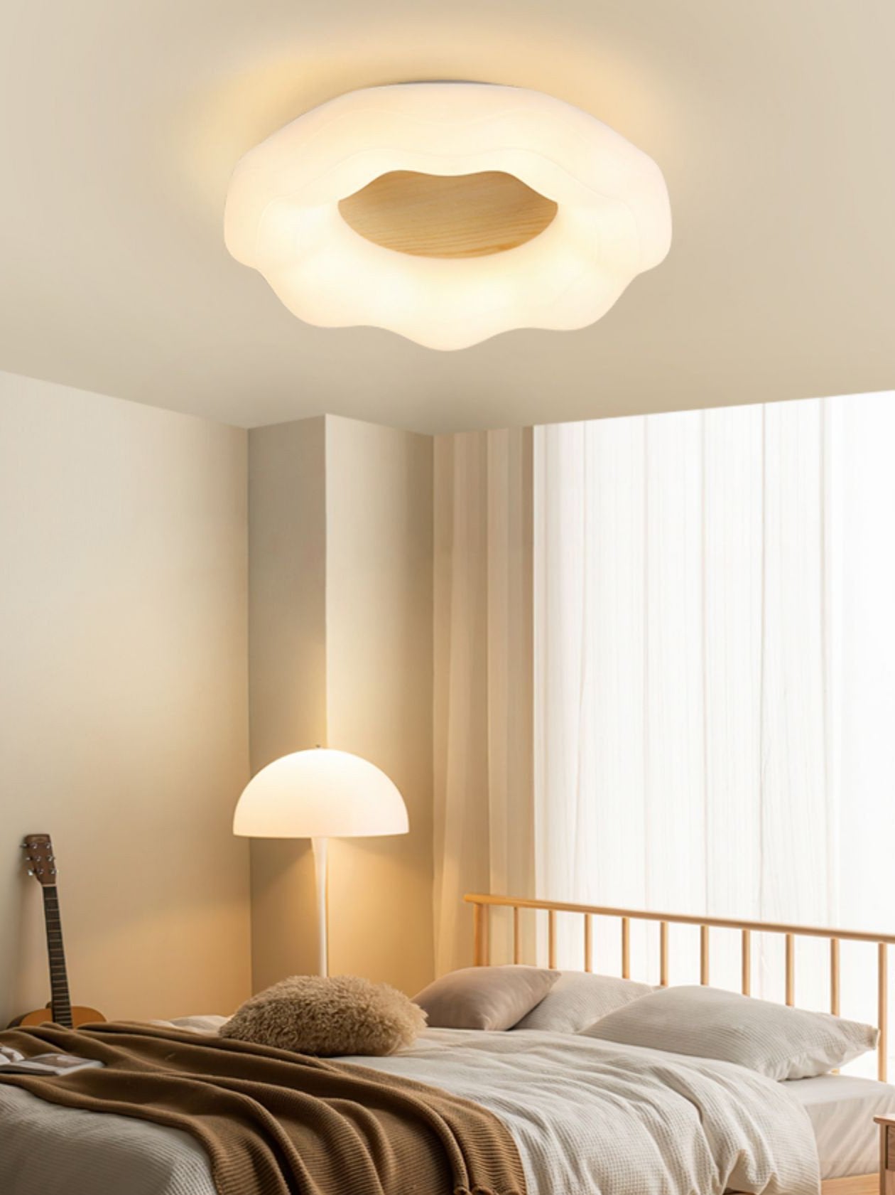 contemporary-marshmallow-style-wooden-led-ceiling-light-fixture-for-modern-living-rooms